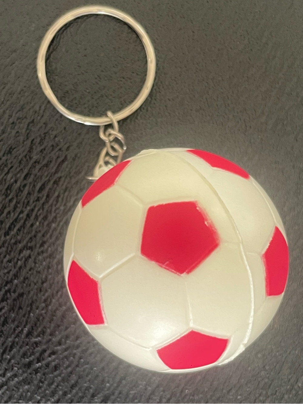 Red and White Soccer Ball Keychain for Kids NEW NWOT